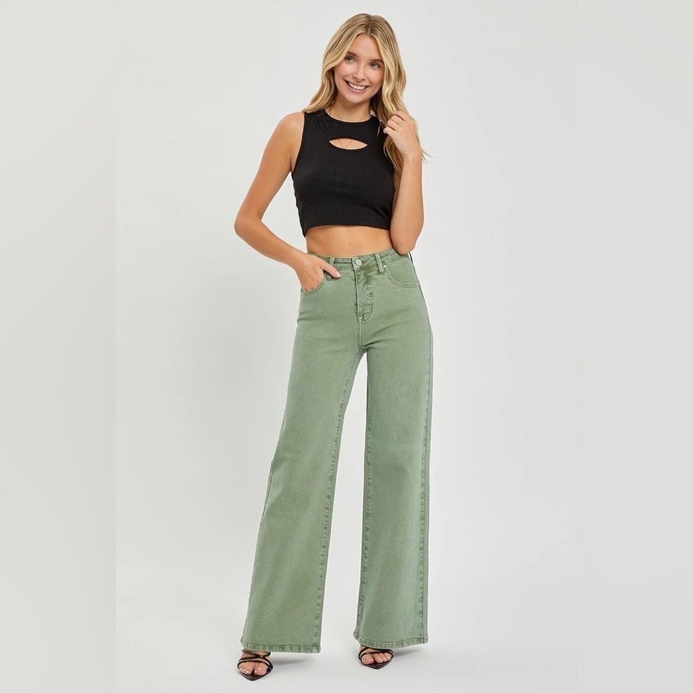 NWT Risen Los Angeles 7/28 Wide Leg Jeans